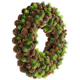 Mini Pinecone And Berries Frosted Christmas Wreath - 13" - Unlit