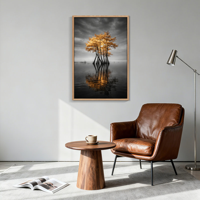 Golden Trees, reproduction d'art sur toile, ensemble de 1, H 36 po x l 24 po, Naturel