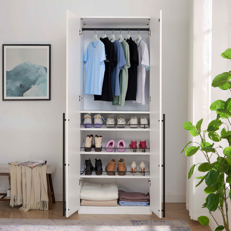 Armoire-penderie 32 "en blanc Lee, Blanc
