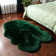 Cozy Thick Green Faux Sheepskin Area Rug