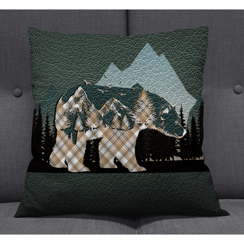 Throw Pillow With Insert, Brown/Green Plaid 3, 20"H x 20"W