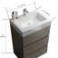 Meuble-lavabo gris - grande capacité, lavabo moderne lisse Max