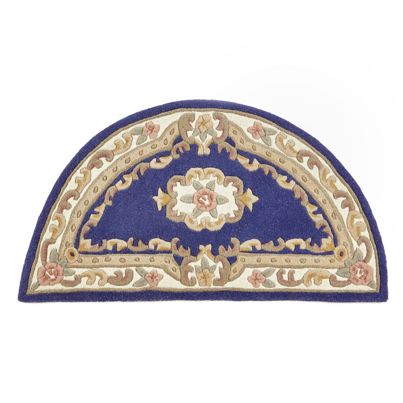 Nagy Floral Hand Tufted Area Rug, Semi Circle 67 x 127cm