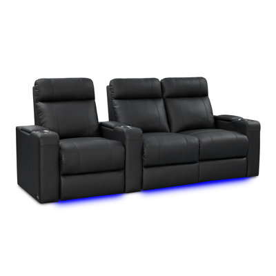 Upholstered Home Theater Seating with Cup Holder