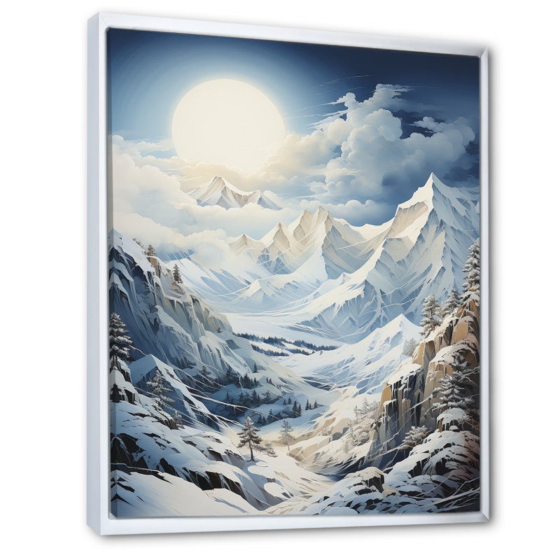 Majestic Mountain Peaks I, Cadre flottant blanc, 40" H x 30" W