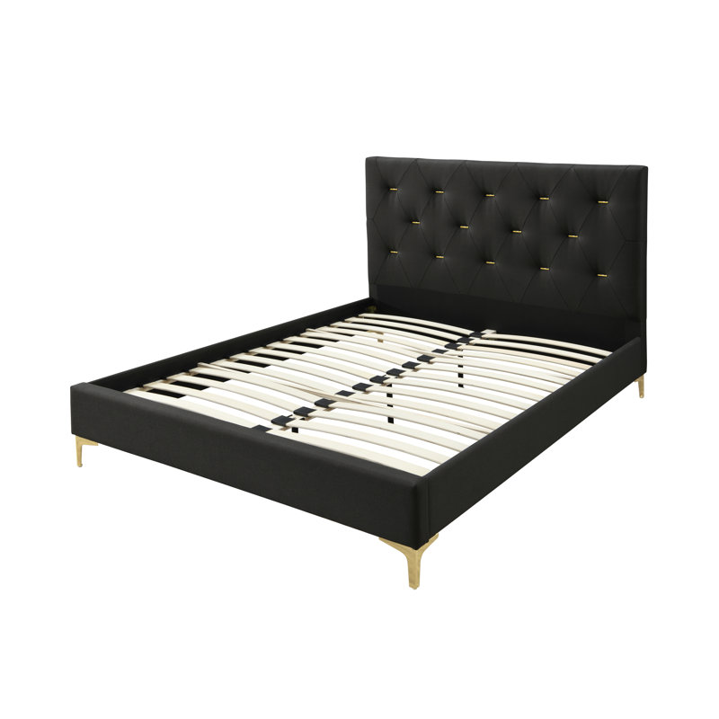 Lit plateforme tapissier double Mimi, Grand