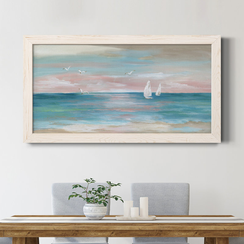 " Pastel Sunset " Painting Print, White Framed
