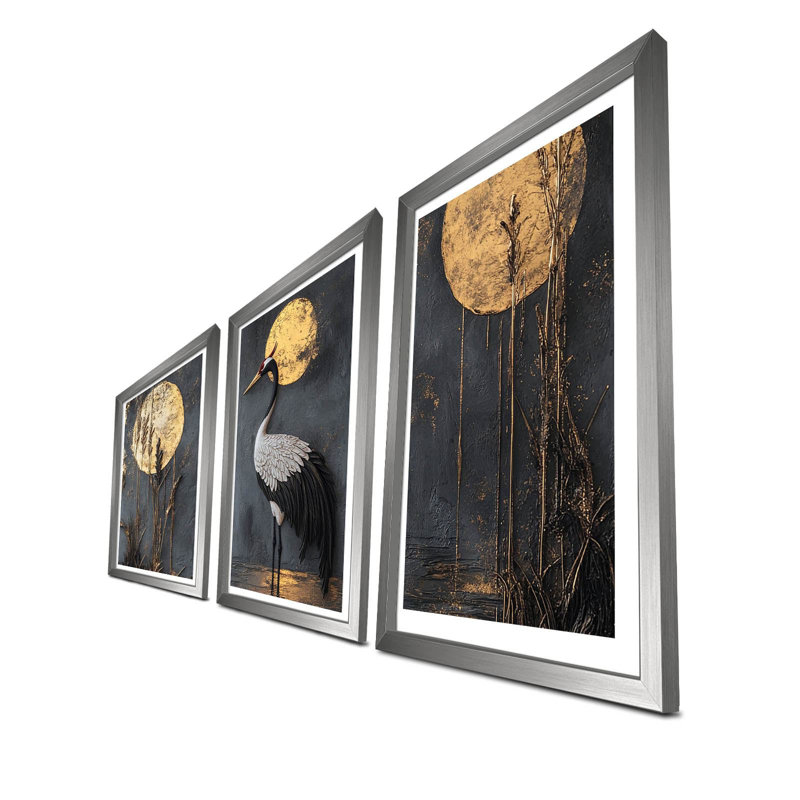 Elegant Decorative Framed MDF Painting Set (3 Pieces), 15.0 x 21.0 inches Each | 100% MDF with 0.1-inch Thickness, Wooden Frame with 0.8-inch Thickness | Perfect for Living Room & Office Décor, Stylish & Modern Design