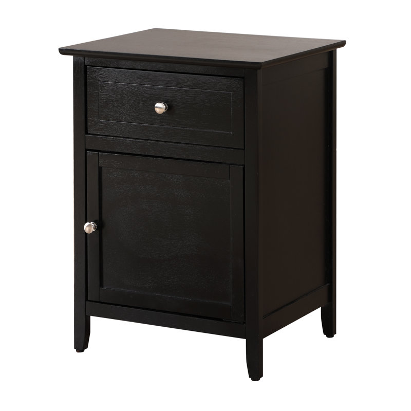 Charming Transitional Nightstand, Black