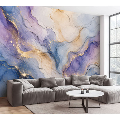 Wall Mural Peel and Stick Wallpaper Alcohol ink colors translucent Abstract multicolored marble Self-Adhesive Removable Contact Paper Wall Decor for Living Room Bedroom 100"H x 144"W
