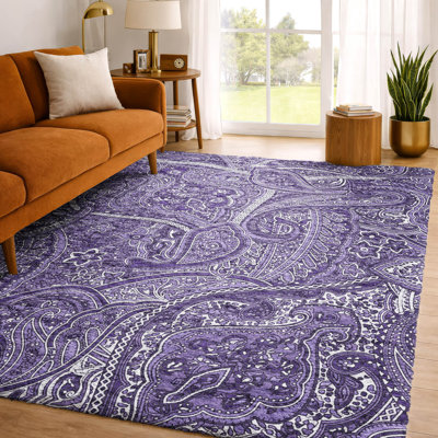 Premium Machine Washable Dream Shag ADS623 Paisley Rug