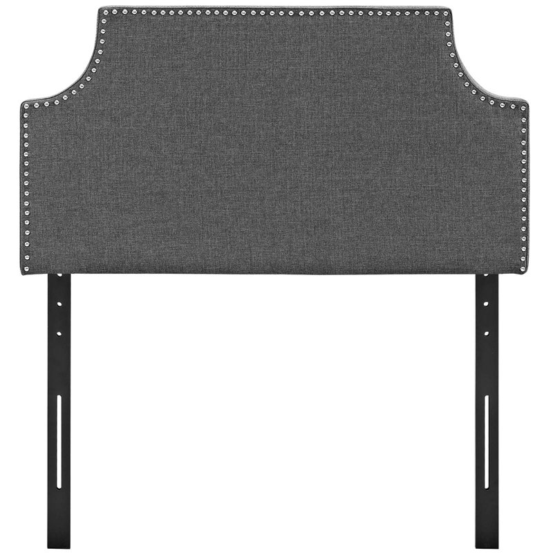 Tête de lit double en vinyle Laura, Simple, Grey Performance Velvet