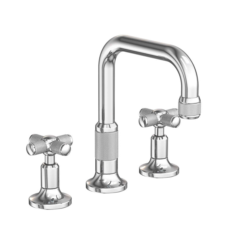 Clemens Widespread Bathroom Faucet with Drain Assembly, Polished Chrome