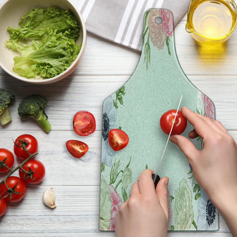 Planche à découper en verre trempé anémone Ambesonne