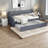 Multifunctional Twin Upholstered Daybed With Trundle, Usb Charging, Gray