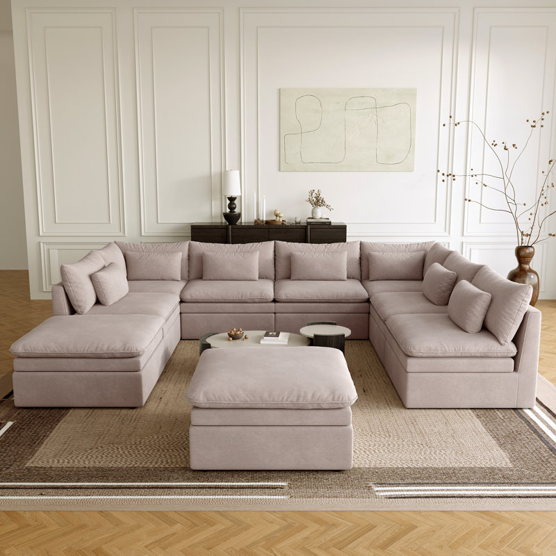 Canapé modulaire Laron, Polyester kaki