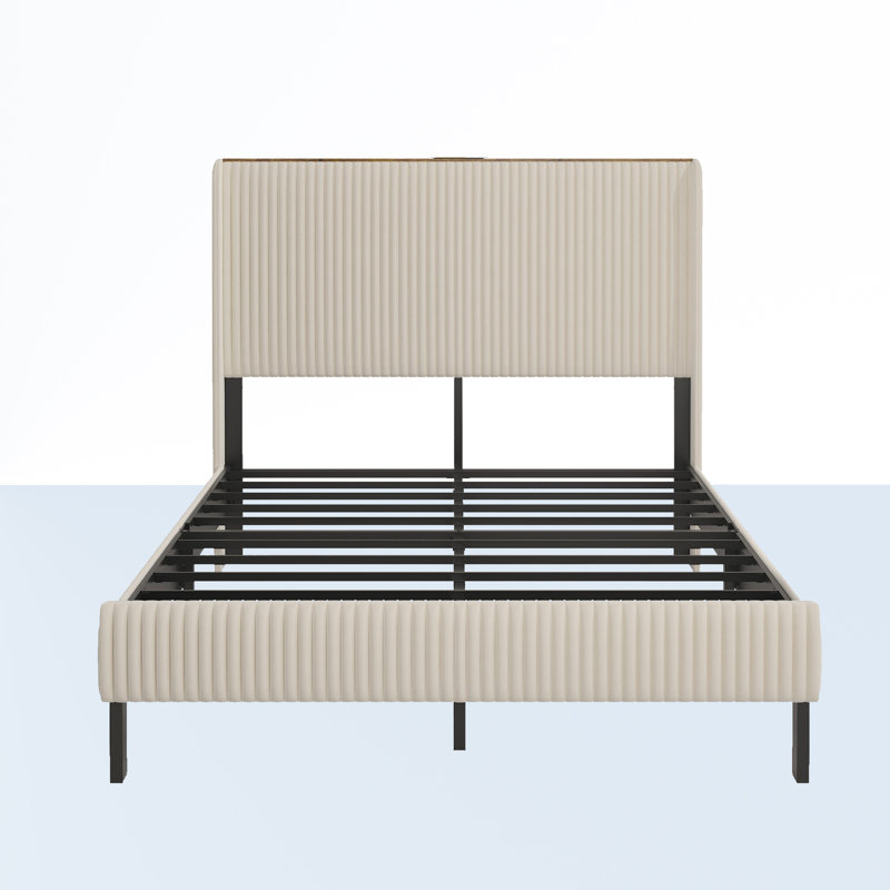 Base de lit plateforme en métal avec tête de charge, Double