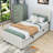 Twin Velvet Upholstered Platform Bed with Trundle-106897438