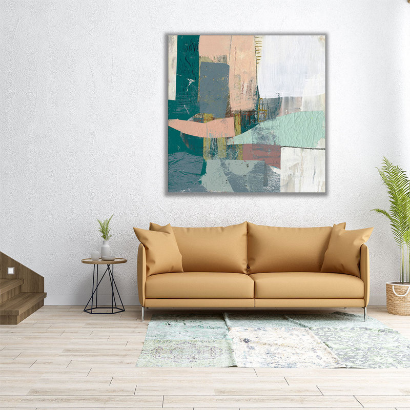 «Pastel Collage I», reproduction d'art sur toile, H 12 po x l 12 po