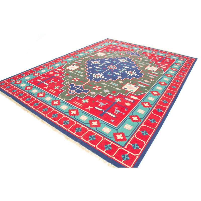 Geometric Wool Hand Woven 270cm X 360cm Area Rug