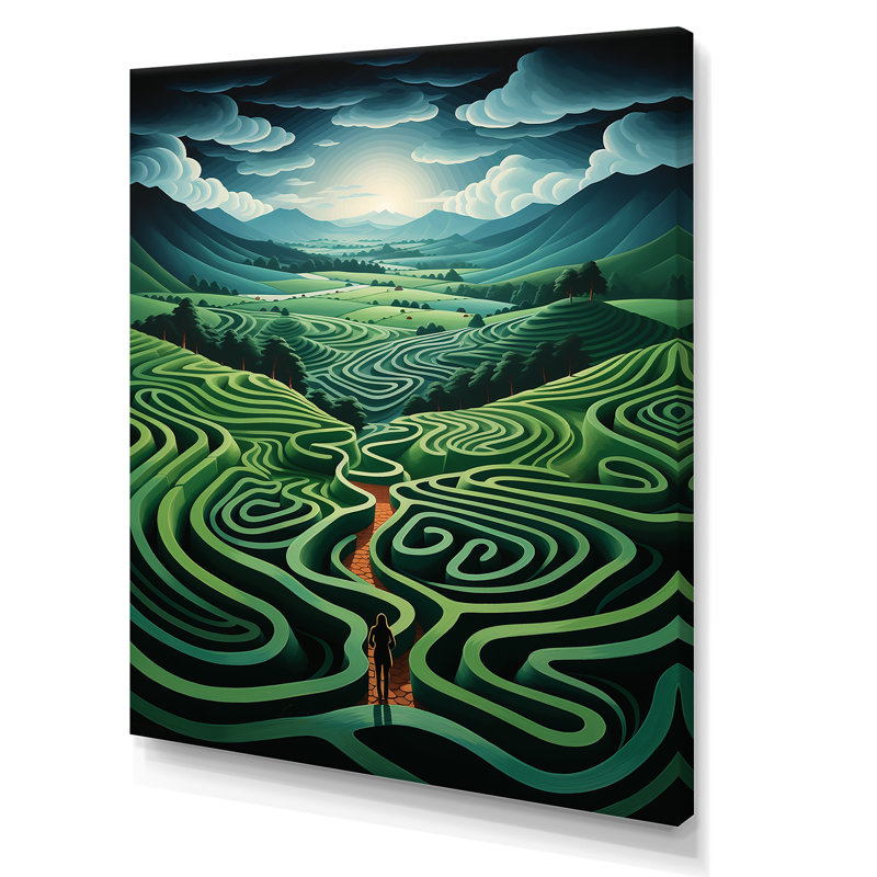 Emerald Maze, Toile tendue, H 32 po x l 16 po x P 1 po