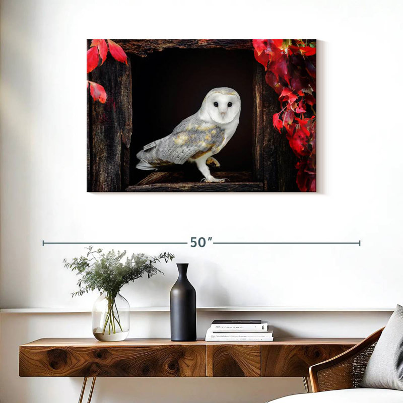 Autumn Barn Owl, 24" H x 36" W