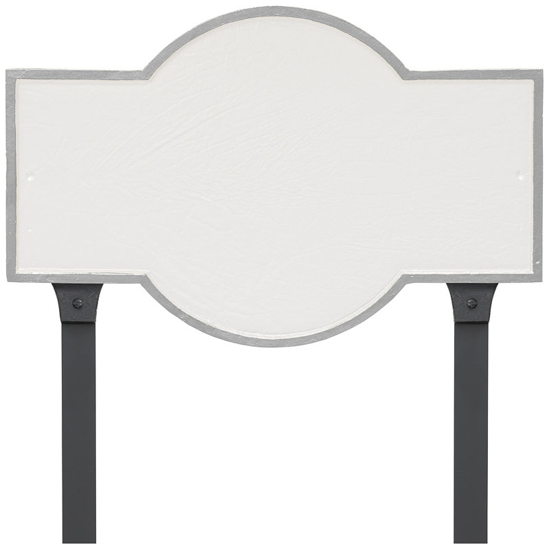Plaque d'adresse rectangulaire avec piquets Canterbury, Chocolat / or, Oui