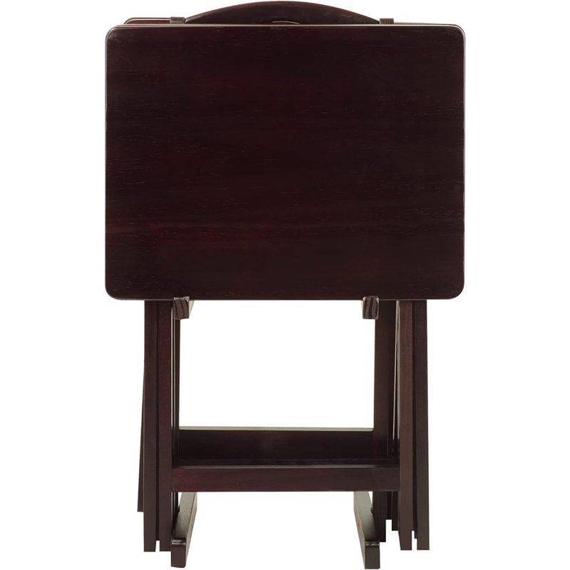Ensemble de tables-plateaux 5 pièces Home, espresso