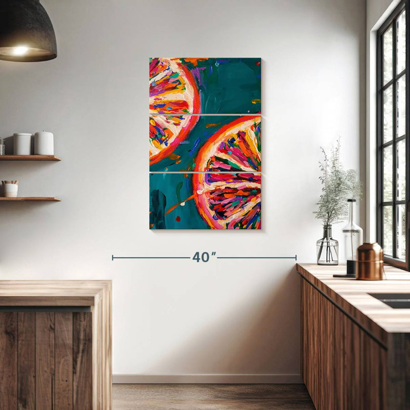 Yarlin Pink Grapefruit Slices, 38" H x 24" W