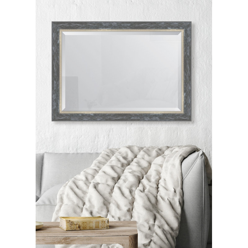 Miroir mural clinch, H 42 po x l 30 po, Étain