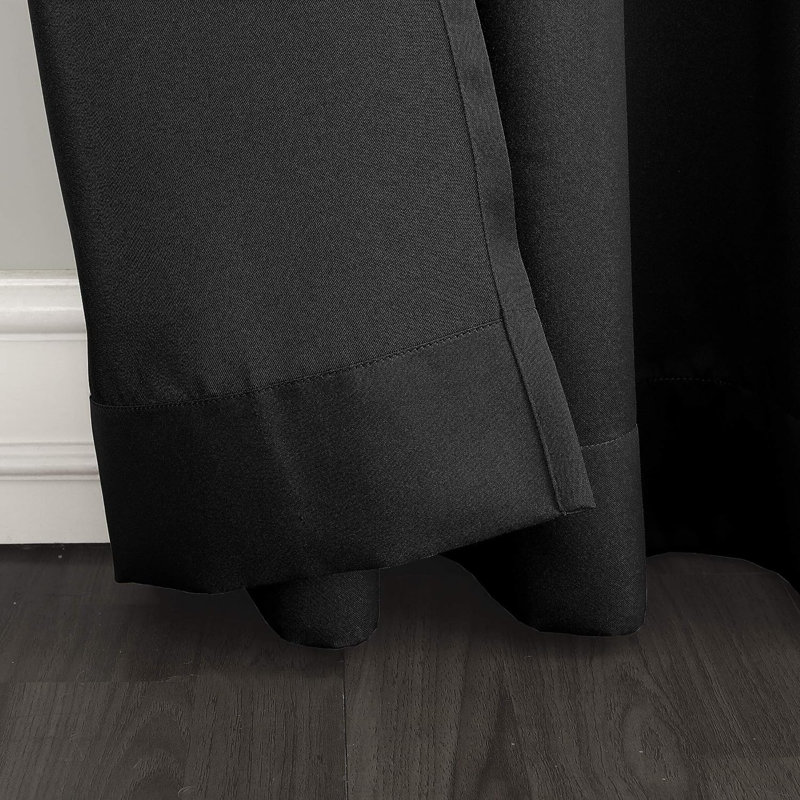 Rideau en polyester, Noir, L 54 po x L 63 po