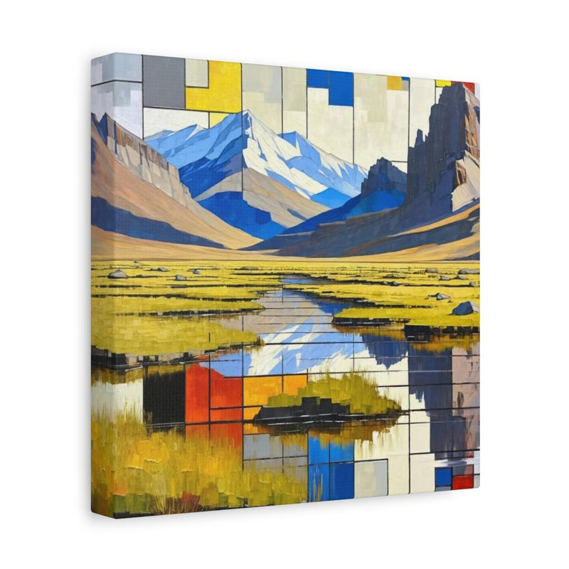 «Tall Tundra Stretch», impression géométrique sur toile, H 10 po x l 10 po