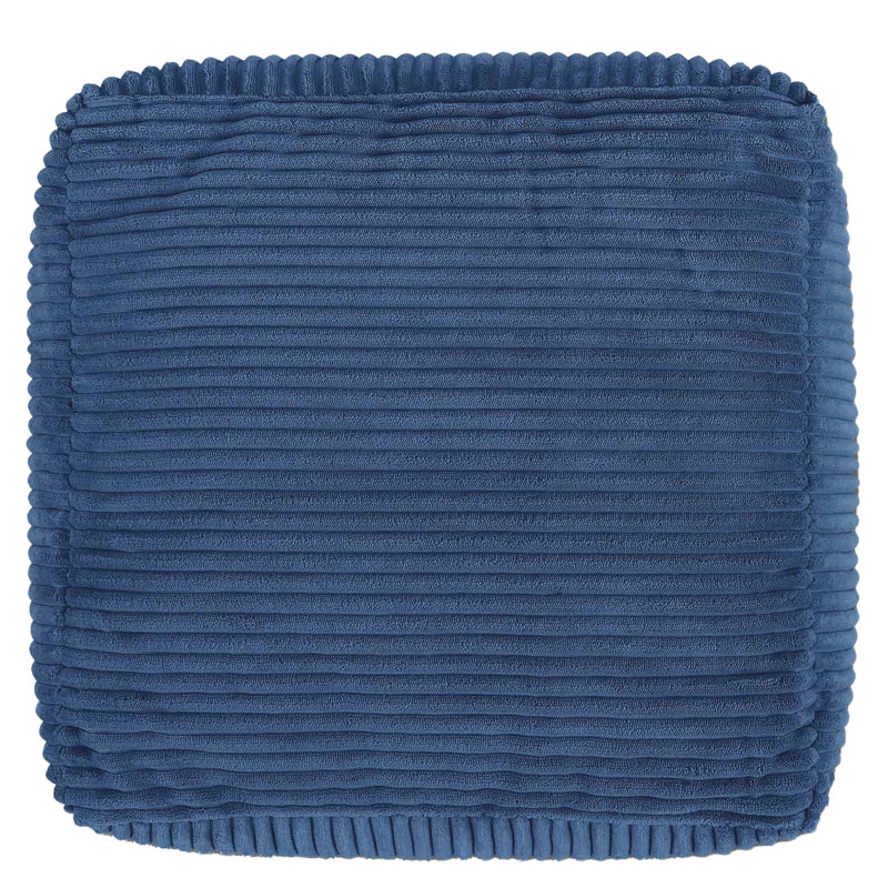 Amara Corduroy Square Footstool, Blue