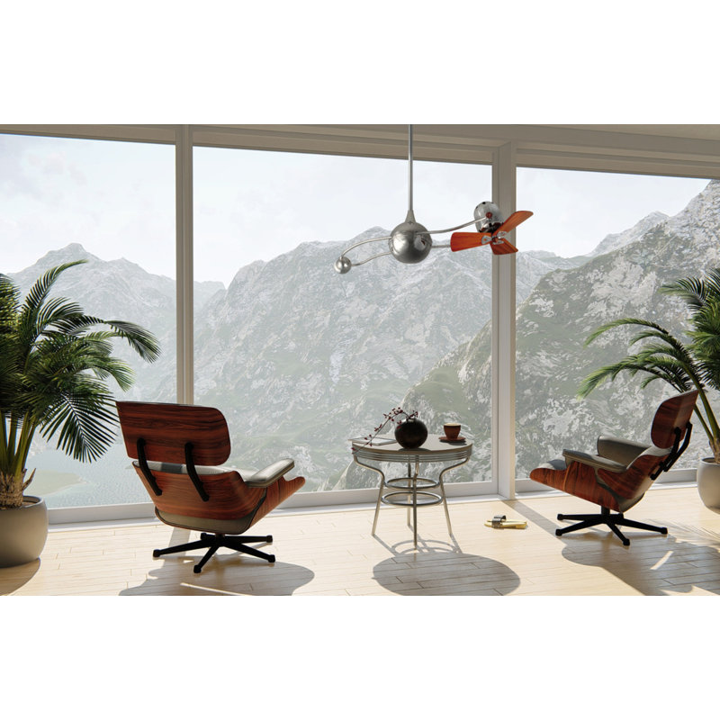44" Aeriela 3 - Blade Dual Ceiling Fan with Wall Control, Brushed Nickel, Yes