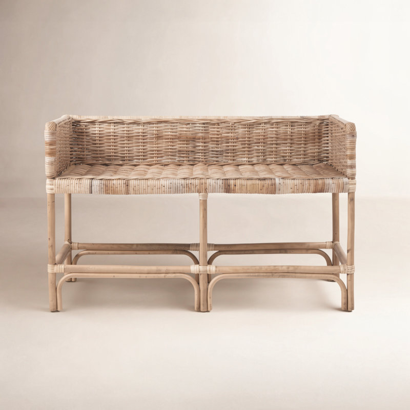Raye Wicker Woven Accent Bench