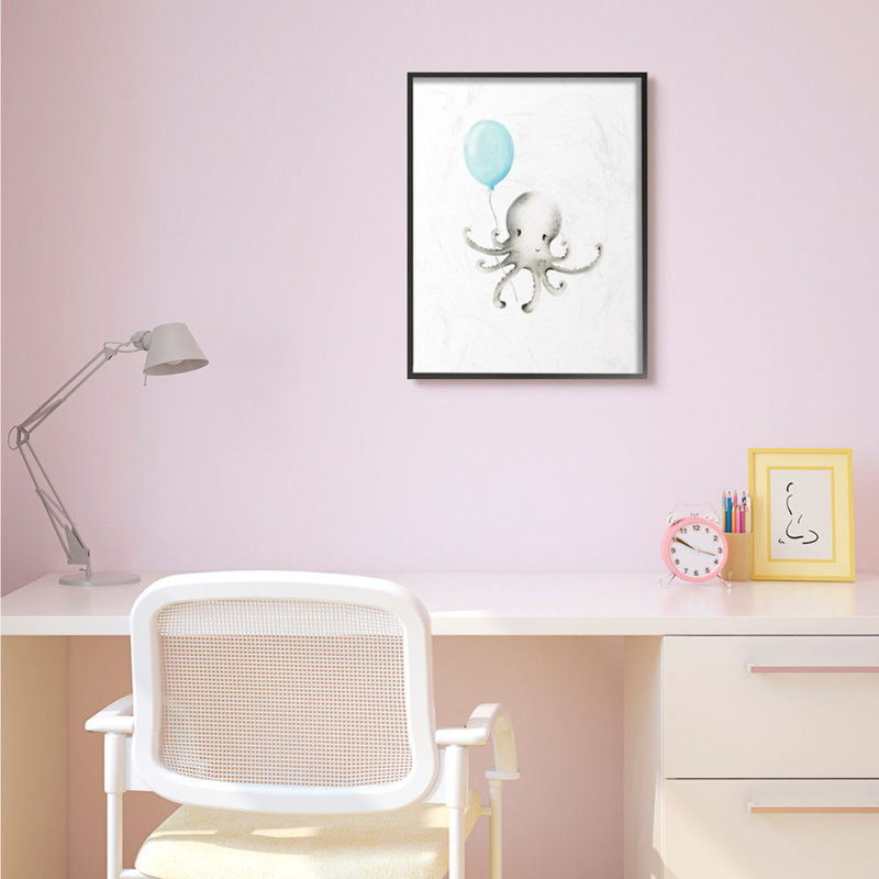 Dessin de bébé Hoopes, H 30 po x l 24 po x P 1,5 po, Giclée encadrée noir minuit