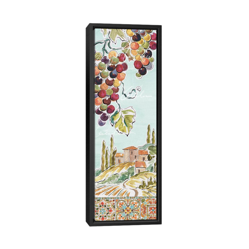 « tuscan breeze iv », impression sur toile, Toile avec cadre noir, H 48 po x l 16 po x P 1,5 po