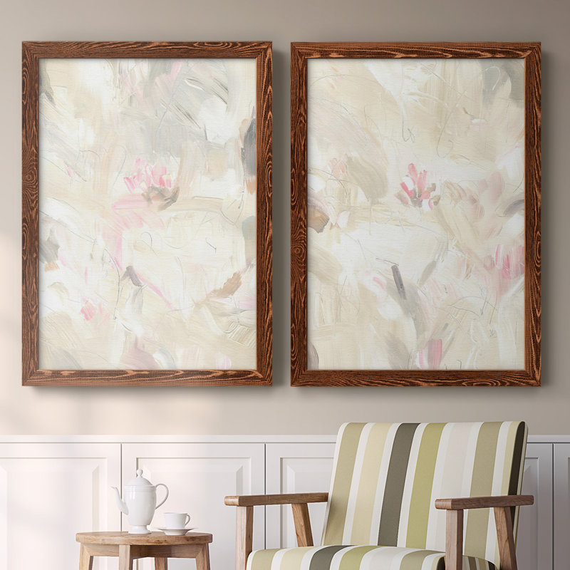 Toile encadrée «Soft Abstraction I» - prêt à accrocher, Érable, H 31,5 po x l 88 po x P 1,5 po
