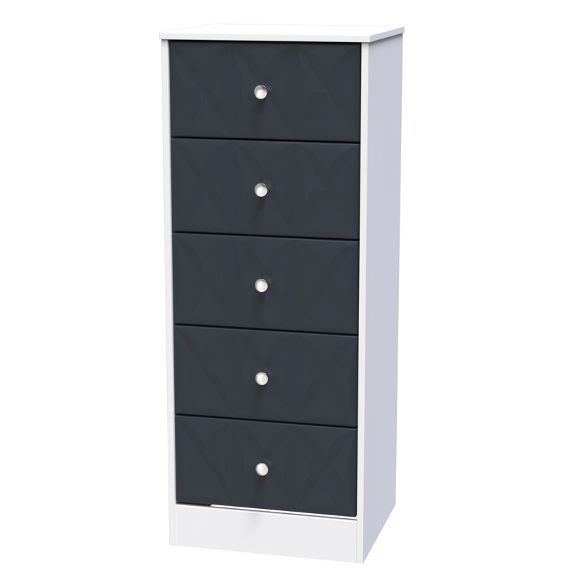 San Jose Bedside Table, Indigo Matt/White Matt