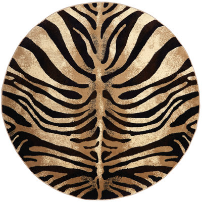Poway Animal Print Dark Brown/Beige Area Rug