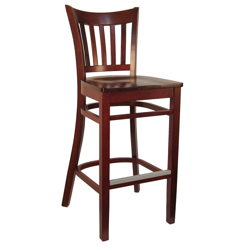 Solid Wood Counter Stool, Dark Mahogany