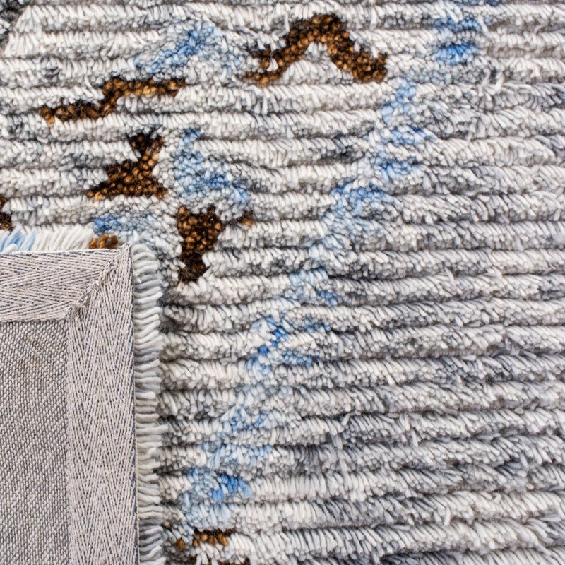 Powell Shag Hand Tufted Wool Southwestern Rug, Rectangle 5' x 8'
