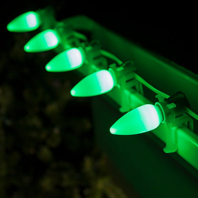 White Wire Shatterproof Smooth C9 OptiCore LED String Lights