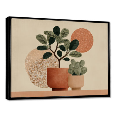 «Green and Terracotta Minimalisme Sage Elegance», impressions encadrées botaniques, art mural sur toile botanique vert