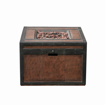 24" H X 34.6" W Outdoor Square Propane Fire Pit Table
