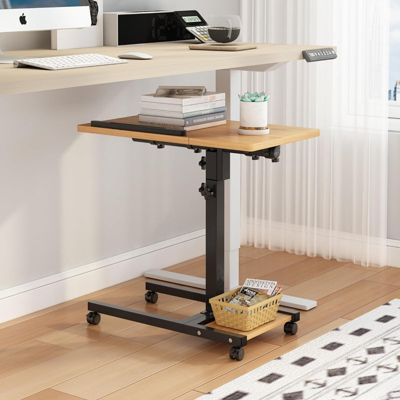 Chariot pour ordinateur portable avec roulettes H 23 po x l 23 po, Naturel, noir