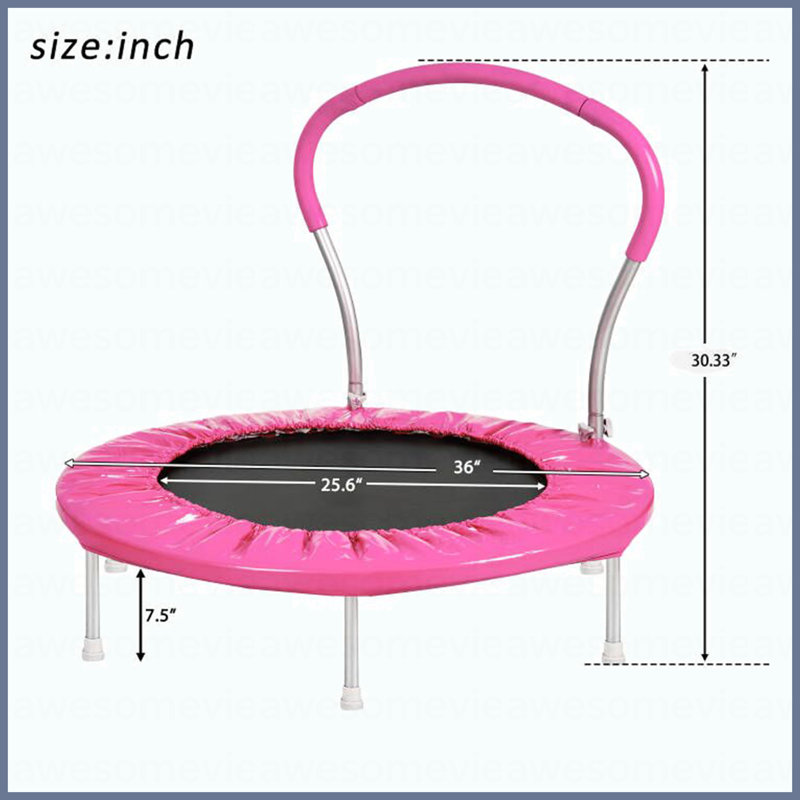 Trampoline 36 "avec poignée (Pi) - métal, Rose