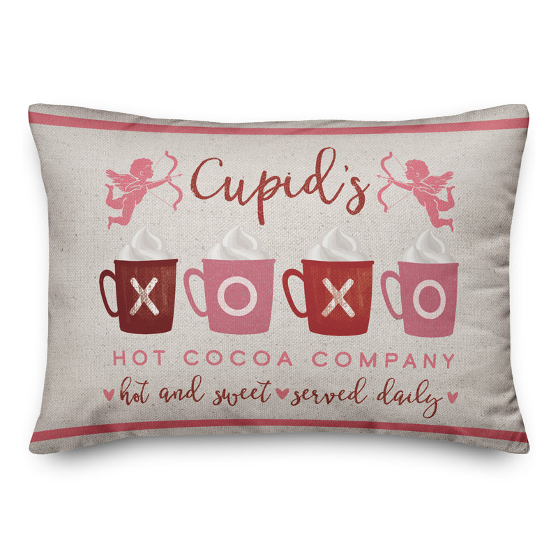 Cupids Hot Cocoa Throw Pillow-Lumbar