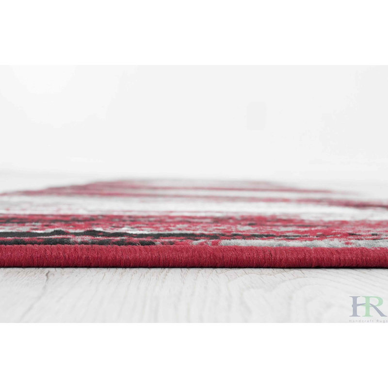 Tapis géométrique tissé à la machine, Rectangle 7 pi 8 po x 10 pi