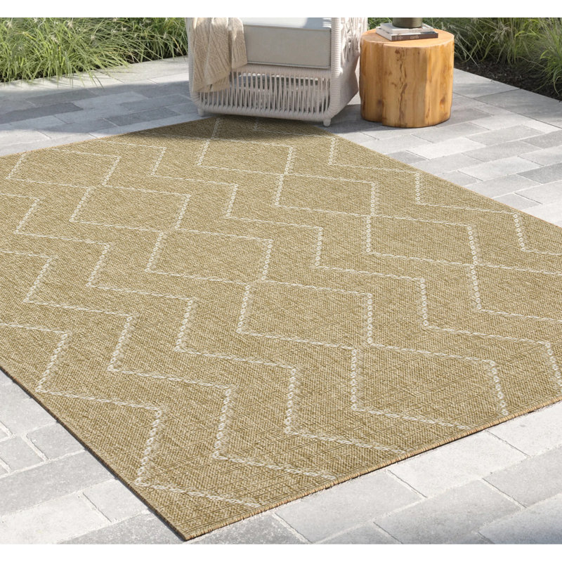 Area Rug For Indoor And Outdoor, 7 Ft. 10 In. X 3 In., Earth Collection, Neutral Hue, Diamond Motifs, Stain , Polypropylene, , Pet , Made In Turkey, Simple To Wash Collection Outdoor Rug, 7Ft 10In